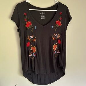 Floral embroidered top